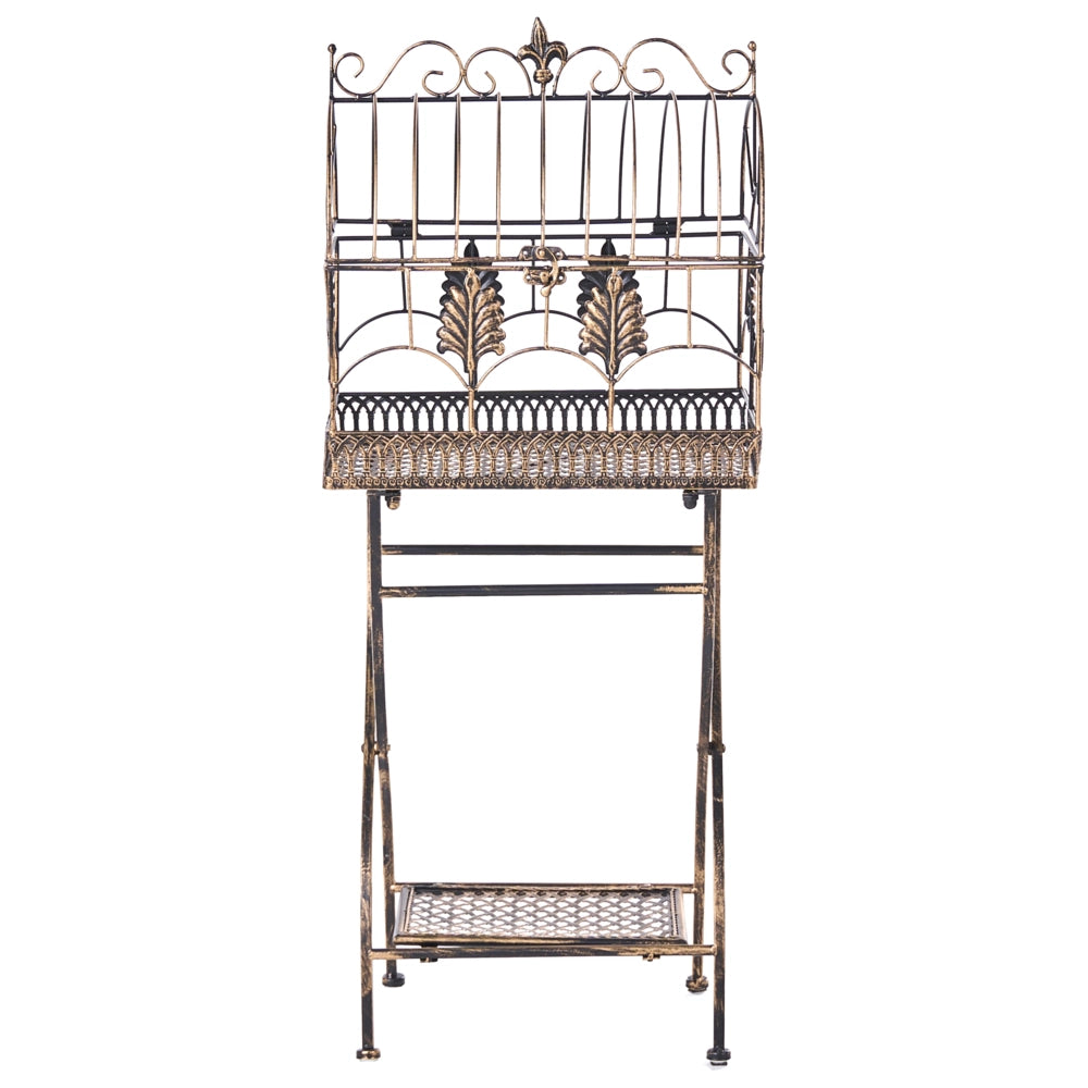 Set di 2 scaffali per piante in metallo da giardino indipendenti per interni e bagni colore nero