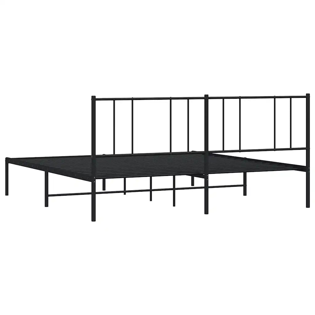 Giroletto con Testiera-Struttura Letto con testiera in Metallo Nero 183x213 cm 965099