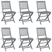 Sedie da Giardino Pieghevoli 6pz con Cuscini in Massello Acacia cod mxl 8280