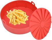 Sostituzione Manico Rosso in Silicone per Frittura ad Aria - Piastra in Silicone Multifunzione e Cuscinetti di Vapore - Accessori per Frittura ad Aria - Dimensione Superiore a 19 cm
