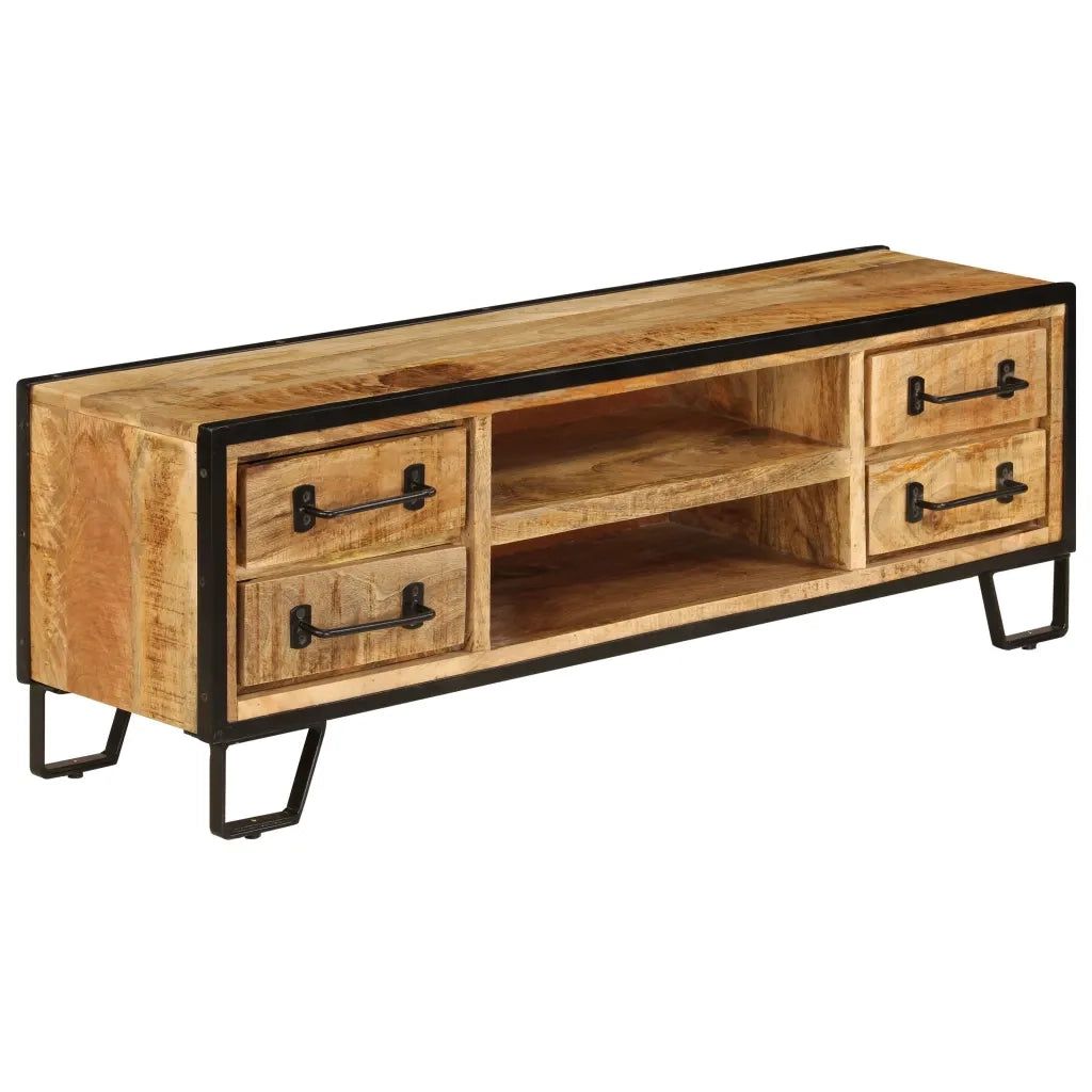 Mobile Porta TV con Cassetti 120x30x40 cm Legno Massello Mango 247343