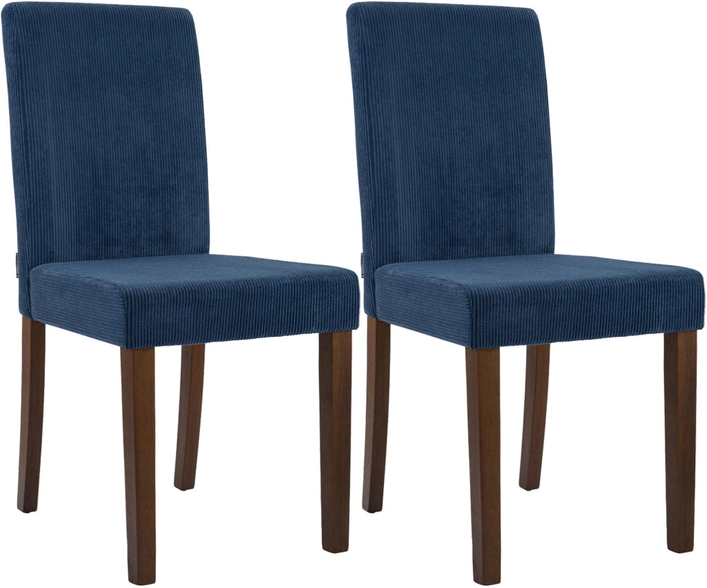 Set di 2 sedie per sala da pranzo Ina Cord anticate scure 7