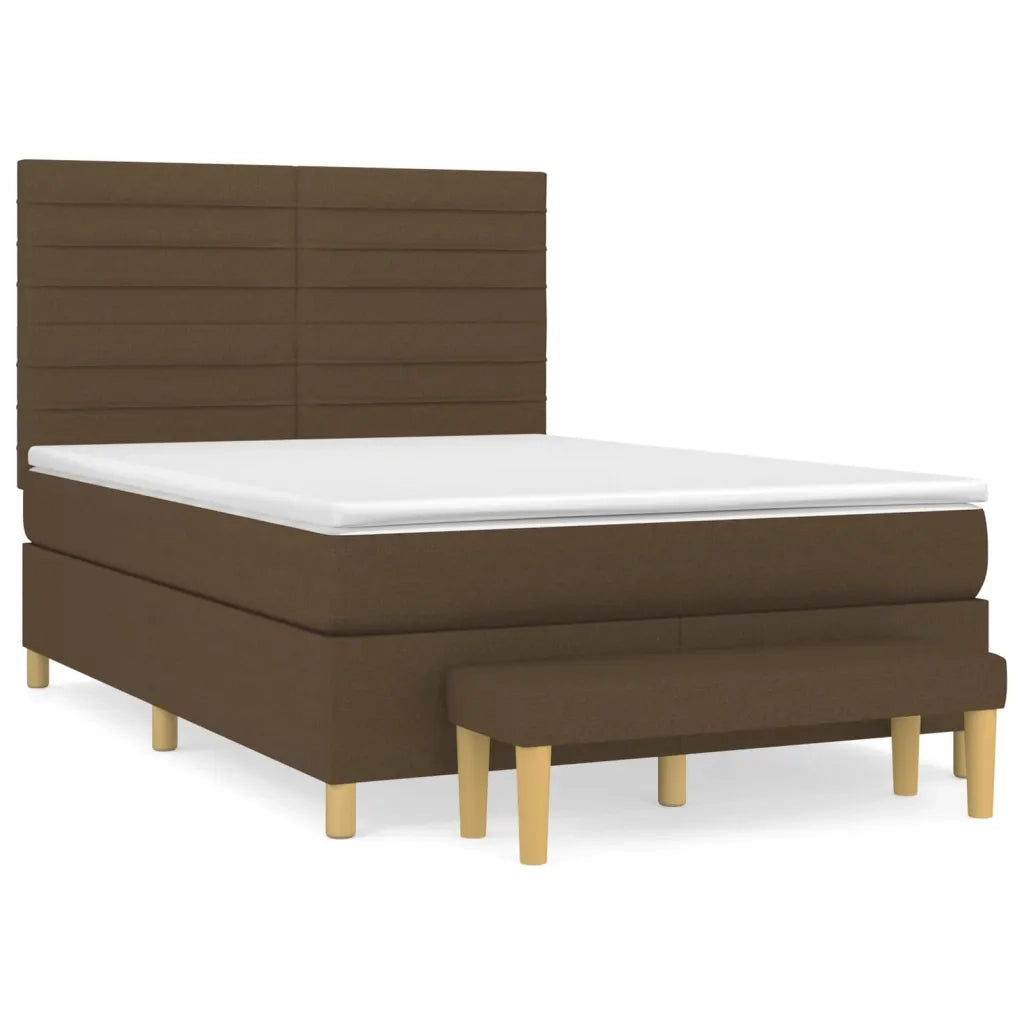 Giroletto a Molle con Materasso Marrone Scuro 140x190cm Tessuto cod mxl 59897