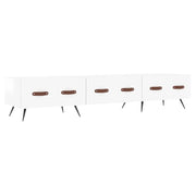 Mobile TV multimediale mensola TV credenza TV sala da pranzo soggiorno camera da letto finitura lucida 150 x 36 x 30 cm legno ingegnerizzato bianco 02_0027046