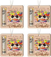 Carta di auguri in legno - 4 pezzi - Regalo creativo - Cadeau in denaro - Multicolore - 10 x 10 cm - Tema gatti - Cadeau in denaro