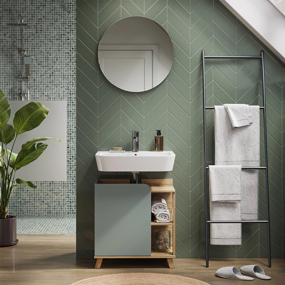Vicco Set di mobili da bagno Grigio-blu 2 parti