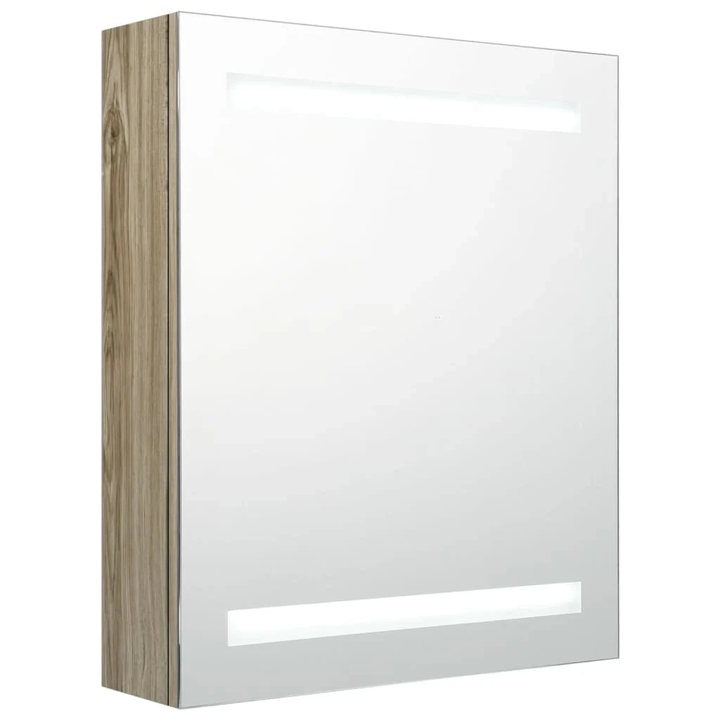 Mobile da bagno con specchio LED 50 x 14 x 60 cm rovere 02_0006590
