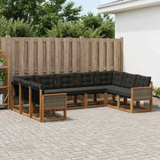 Set di divani da esterno 9 pz Naturale e Nero 3382204