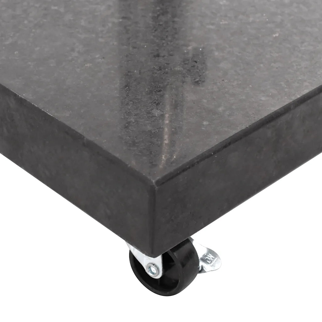 Base quadrata per ombrellone 45 x 45 x 5 cm con eleganti ruote stabilizzatrici in granito nero 02_0045950