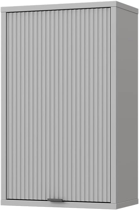 Mobile bagno Eliza, Grigio, 40 x 65 cm con 2 ripiani, adatto per l'installazione a parete per riporre accessori da bagno