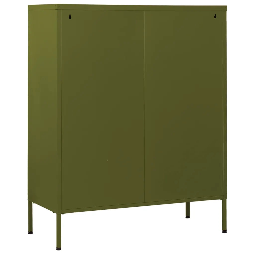 Cassettiera Verde Oliva 80x35x101,5 cm in Acciaio