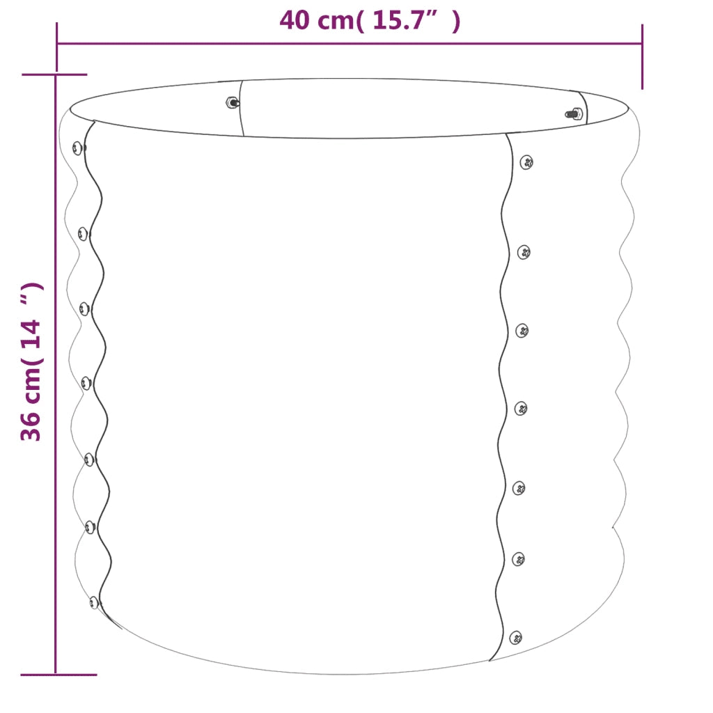 Vaso Giardino Acciaio Zincato 40x40x36 cm Argento 318847