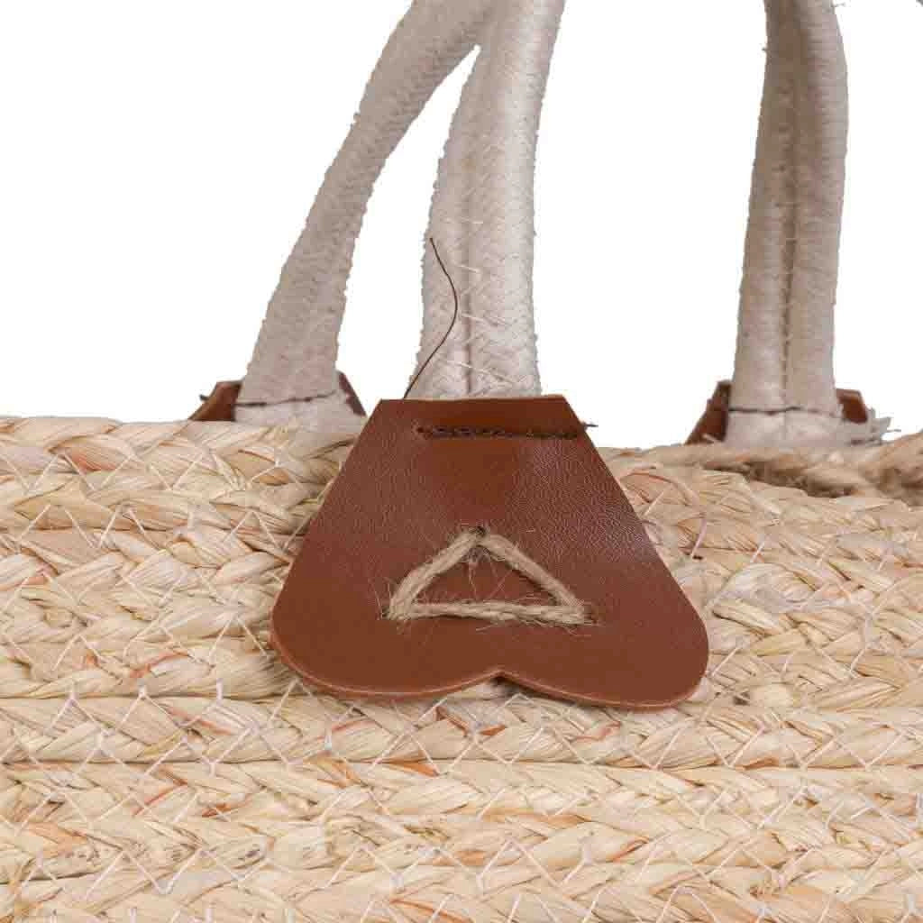 Navicella in fibra naturale intrecciata a mano marrone 33x33x29/40h