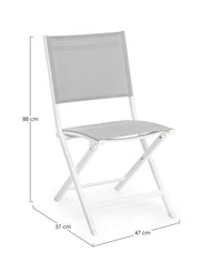 Set 4 Sedie Pieghevole da Giardino 47x57x88h cm Elin Bianco