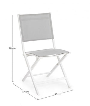 Set 4 Sedie Pieghevole da Giardino 47x57x88h cm Elin Bianco