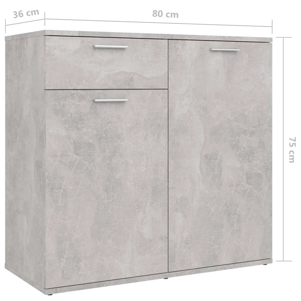 Buffet credenza cassettiera armadio mobile contenitore organizer per cucina soggiorno salotto 160 x 36 x 75 cm legno ingegnerizzato grigio 02_0031856