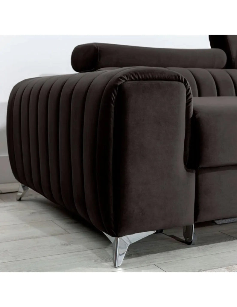Divano ad angolo destro Grigio scuro convertibile 3 posti JAYSON design contemporaneo
