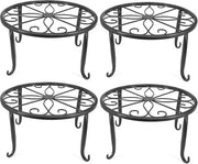 Set di supporti per piante da 4 - Supporto per vaso metallico - Standaarde in acciaio nero (4Pack)