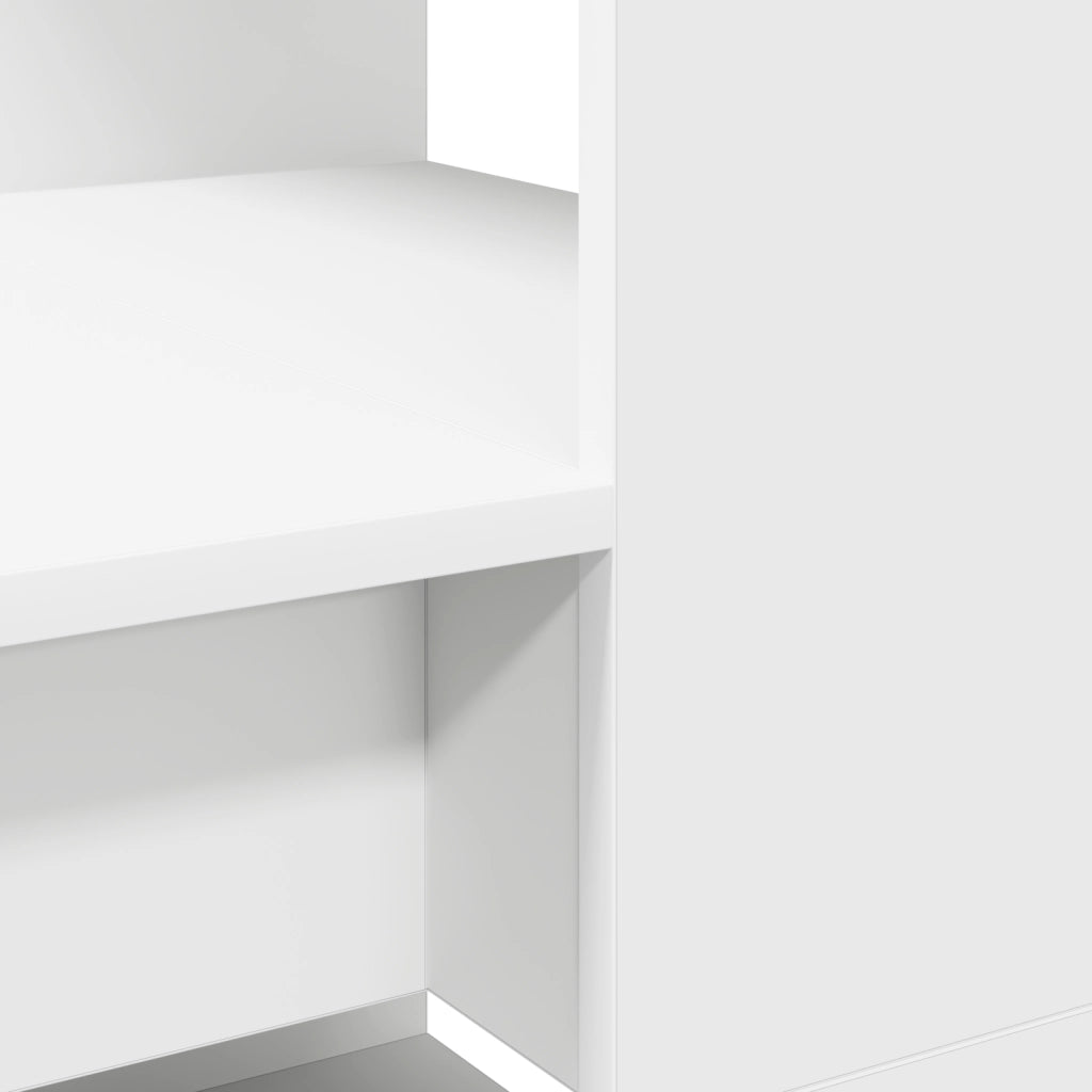 Scrivania Bianca con Ripiani 113x54x120 cm Legno ingegnerizzato