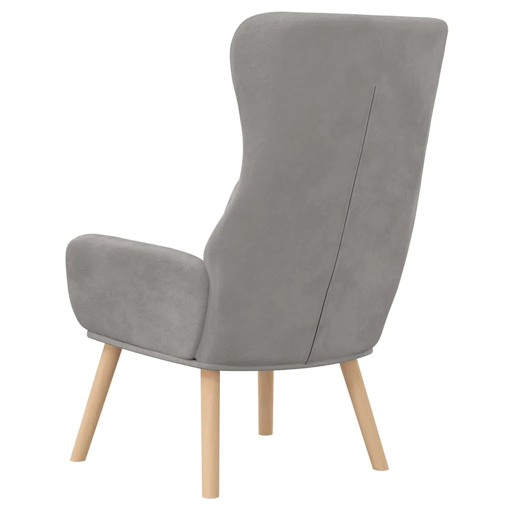 Divano Sedia-Poltrona Relax Grigio Chiaro in Velluto 416694