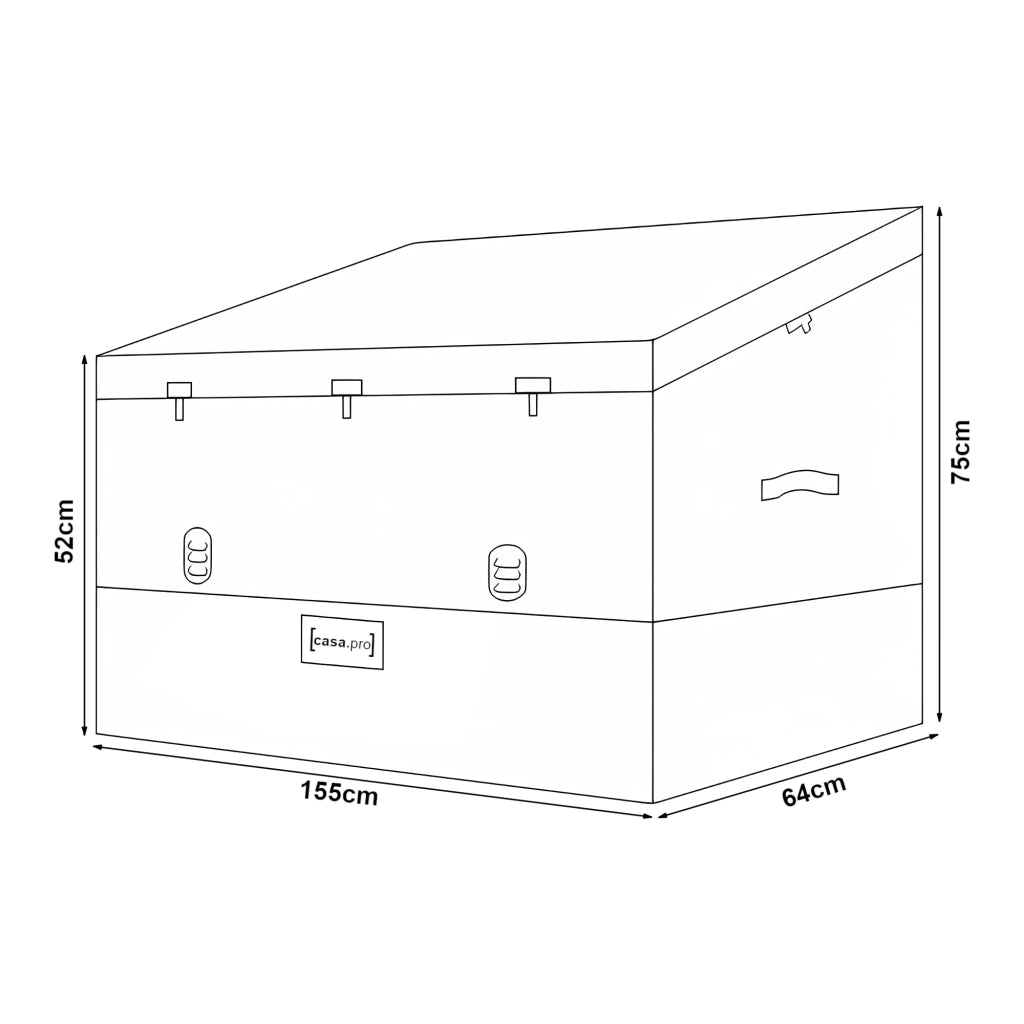 Baule da giardino per esterni 560 litri 155 x 64 cm verde/nero 03_0009012