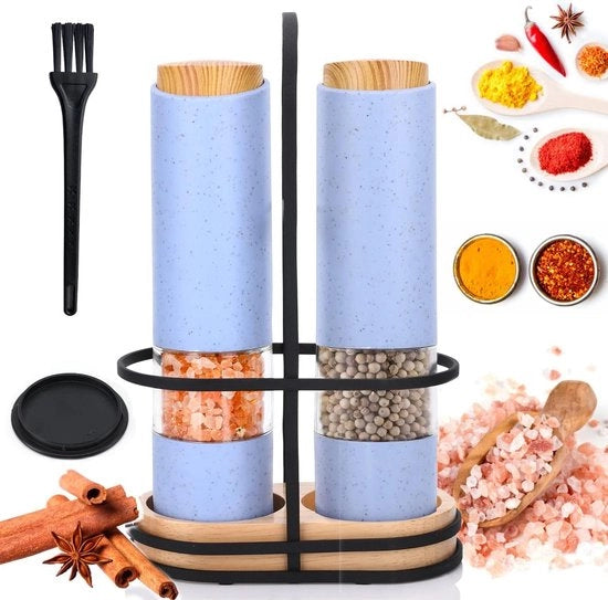 Set di macinacaffè elettrico con regolazione della finitura - macinatura ceramica - blu