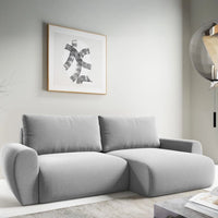 Paullo, Divano Letto con Penisola Contenitore, 253x153 cm Grigio