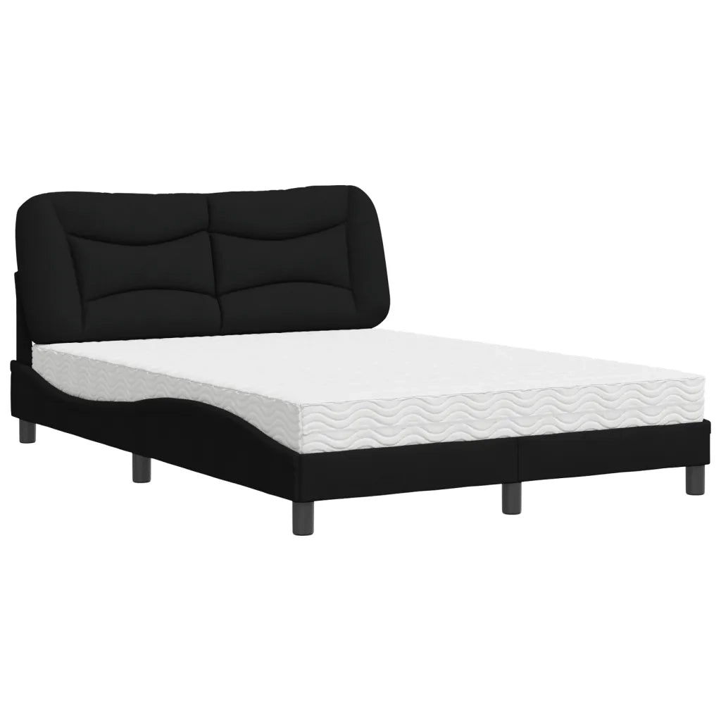 Letto con Materasso Hvar Nero 120x200 cm in Tessuto 3208522