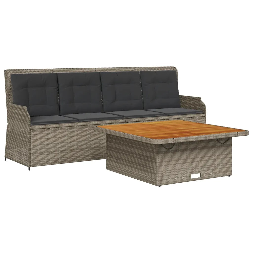 vidaXL Set Divani da Giardino 3 pz con Cuscini Grigio in Polyrattan