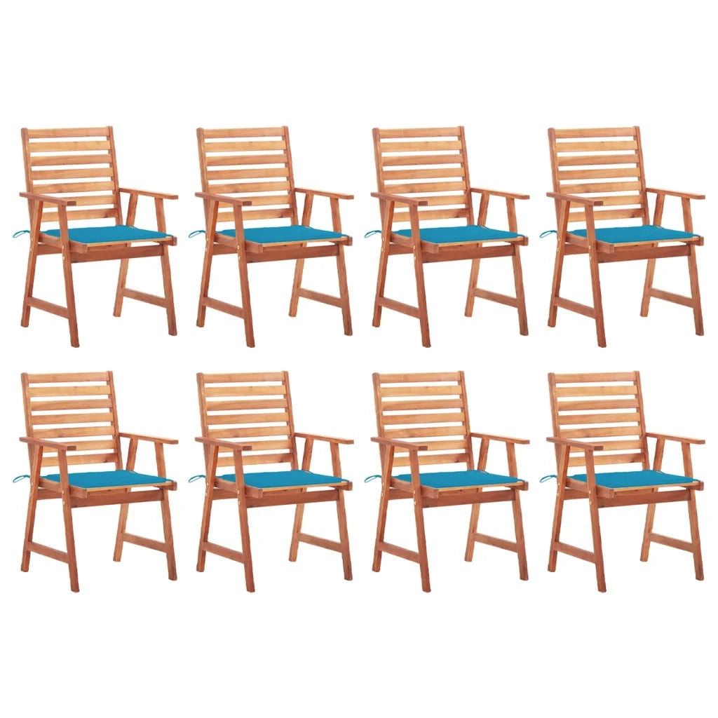 Sedie da Pranzo da Esterni con Cuscini 8 pz Massello di Acacia cod mxl 8590