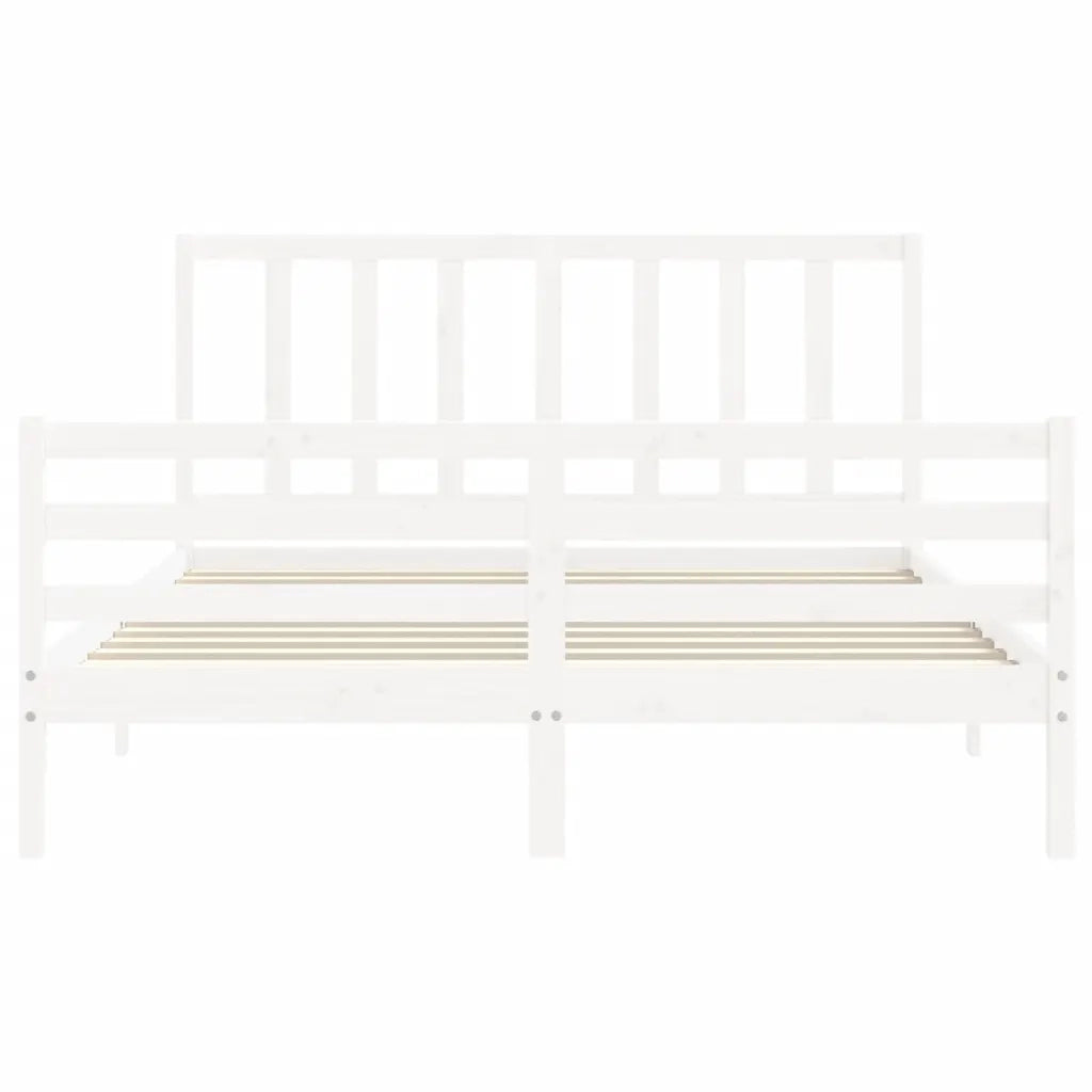 Giroletto senza Materasso-Struttura Letto Bianco 160x200 cm Legno Massello Pino 580587