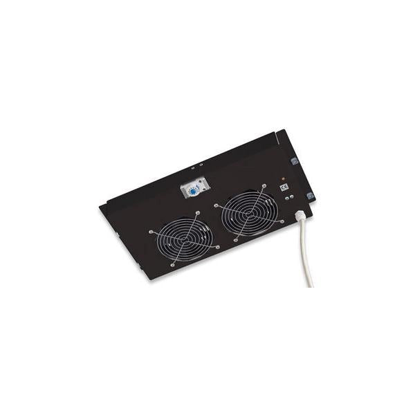 Gruppo di ventilazione a soffitto per Rack 19'' 2 Ventole Nero