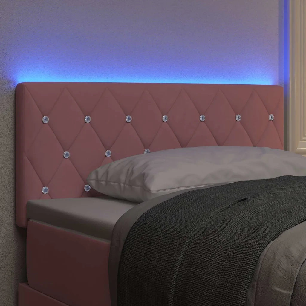 Testiera LED con strisce LED con testiera Rosa 100 cm Velluto 3338058