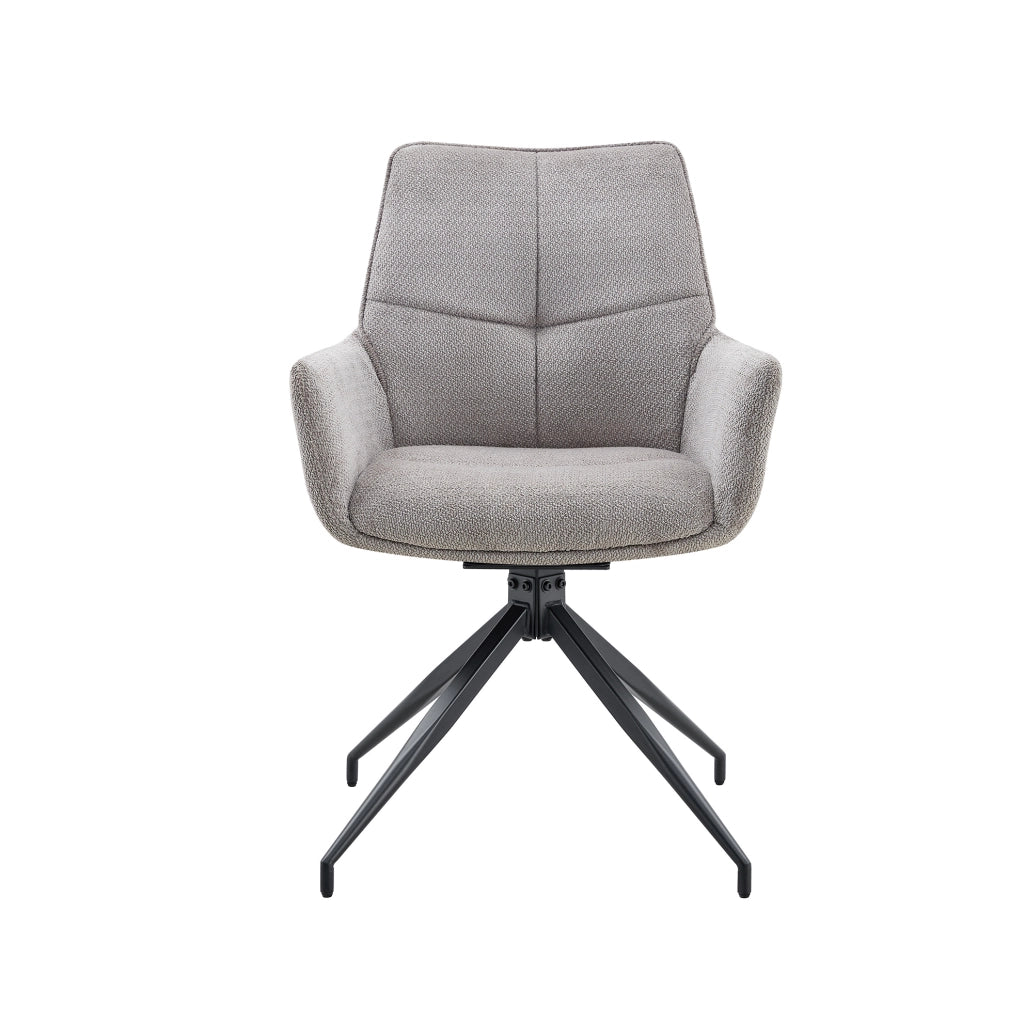 Sedia girevole 360° imbottita grigia con gambe in metallo