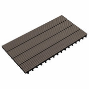 Piastrella per Decking 6 pcs Marrone Scuro 60 x 30 cm WPC