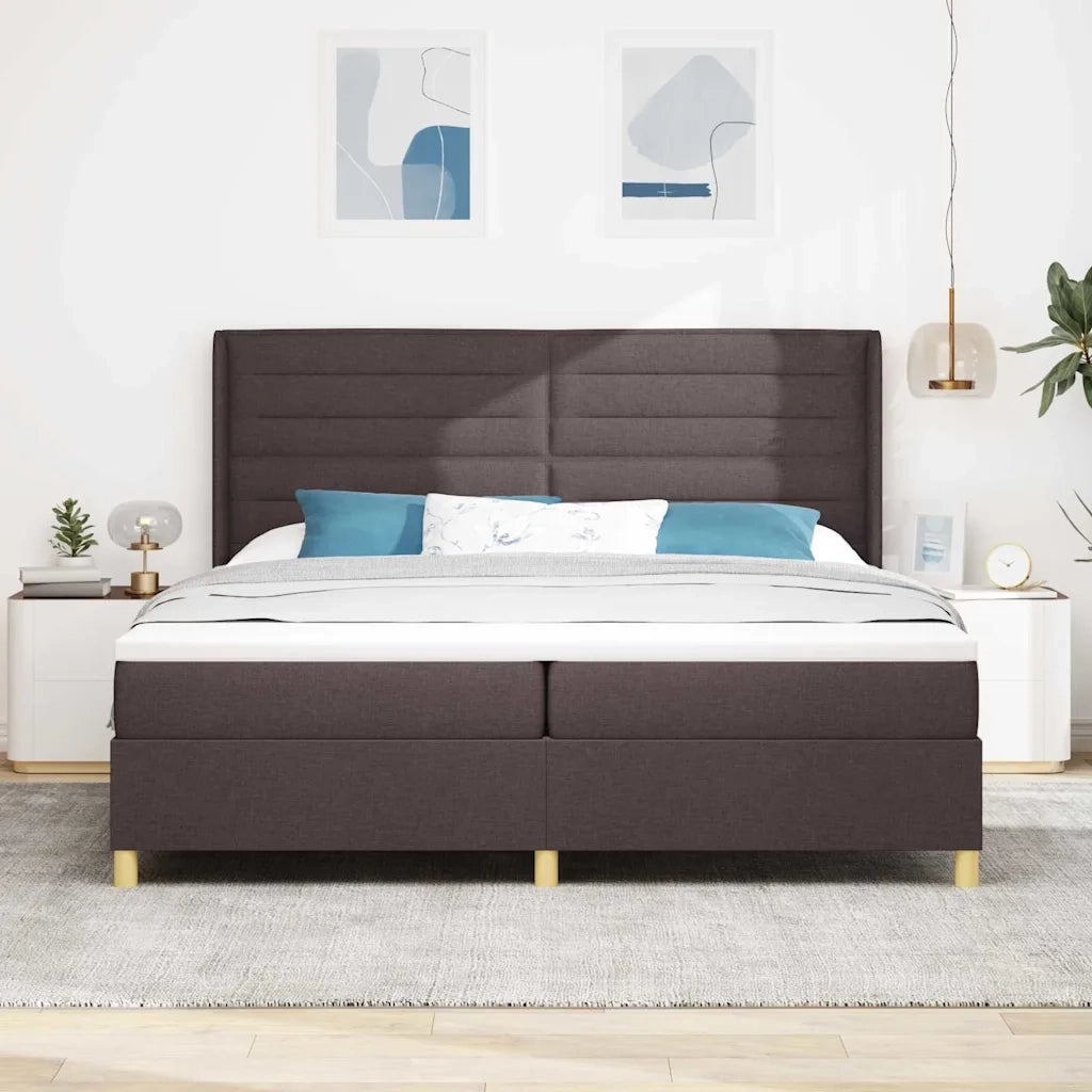 Letto a molle con materasso Marrone 200 x 200 cm Tessuto 3343654