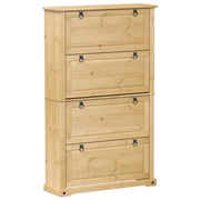 Scarpiera scarpiera mobile portaoggetti ingresso corridoio soggiorno Corona 99 x 32 x 163,5 cm legno di pino massiccio marrone 02_0021749
