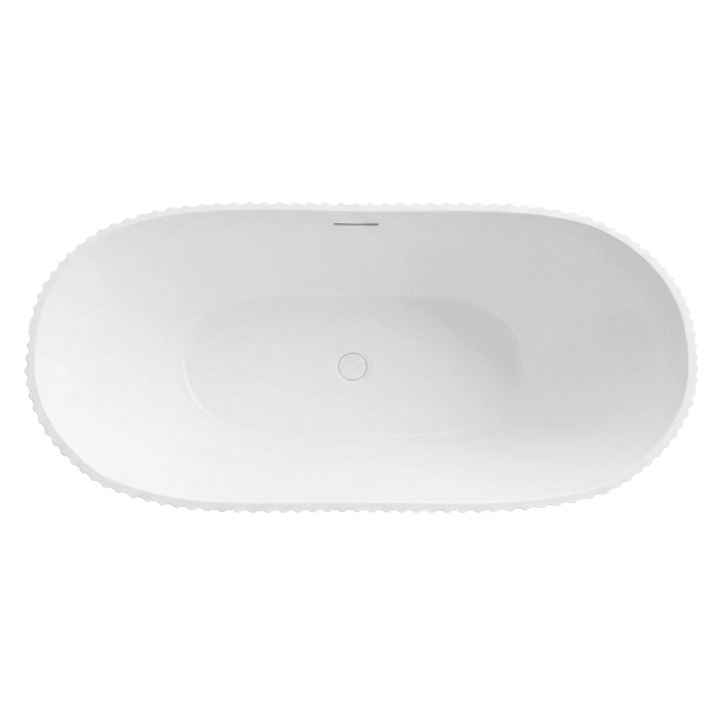 Vasca Da Bagno Freestanding In Acrilico Atena 170 Copritappo bianco