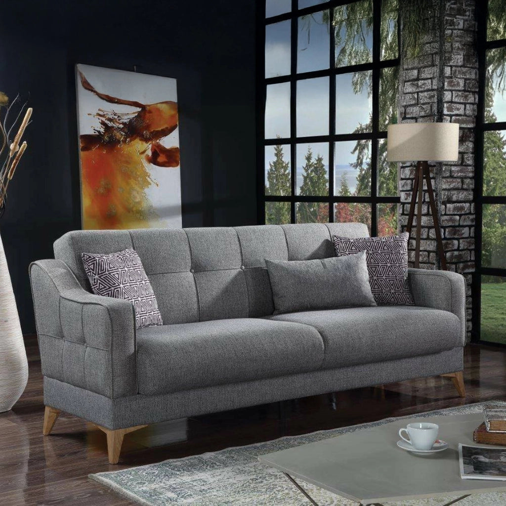 Argia, Divano Letto 3 Posti Contenitore, 82x207 cm Nero