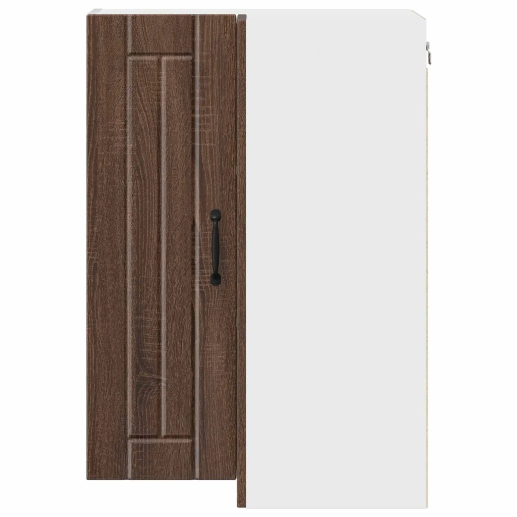 Pensile da cucina | Mobile angolare per parete LUCCA Rovere Marrone 57 x 57 x 80 cm