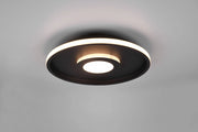 ASCARI H2O PLAFONIERA LED 35W 4100lm, 3000K NERO CON DIMMERAZIONE CON INTERRUTTORE IP44 D.40CM