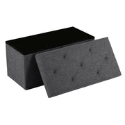 Nemora 75 - Cassapanca Ottomana 76x38x38 cm Pouf Contenitore Poggiapiedi in Tessuto Grigio