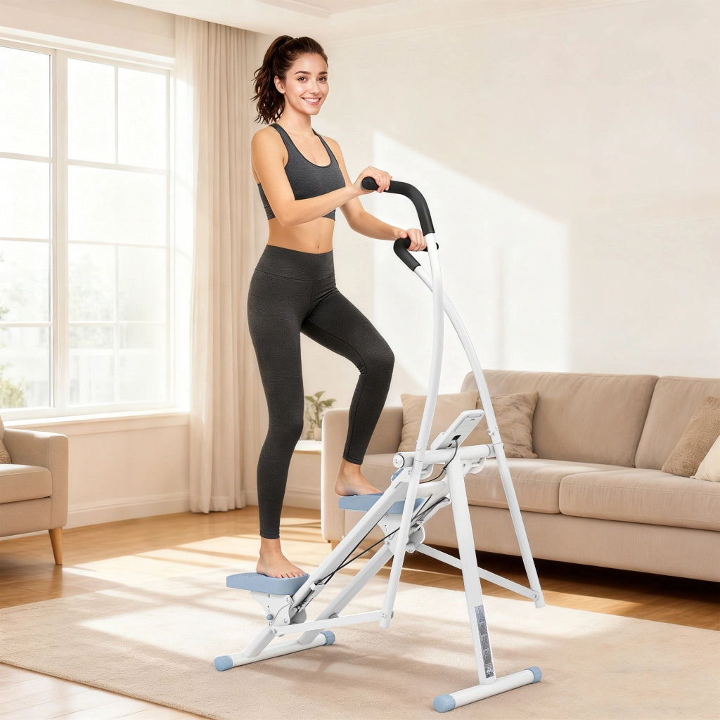 Stepper Pieghevole per Palestra Domestica ¨C Minimal ¨C Bianco 85x80x142 cm