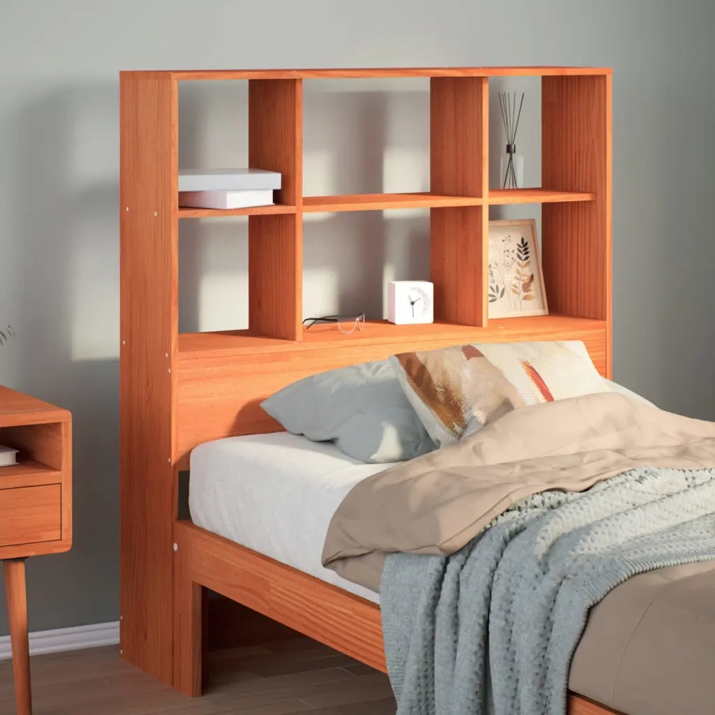 vidaXL Testiera con Ripiani Marrone Cera 75 cm in Legno di Pino