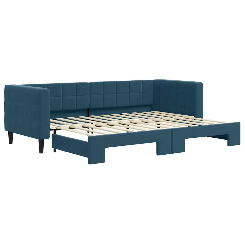 Divano Letto con Letto Estraibile Blu 80x200 cm in Velluto 3196683