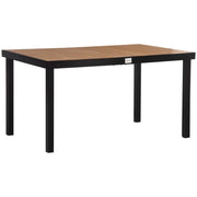 TAVOLO DA GIARDINO PER 6 PERSONE IN ALLUMINIO E PLASTICA 140X90X74 CM  NERO