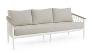 Divano da Giardino 3 Posti con Cuscini 205x75x85h cm in Alluminio e PP Fenix Vapor
