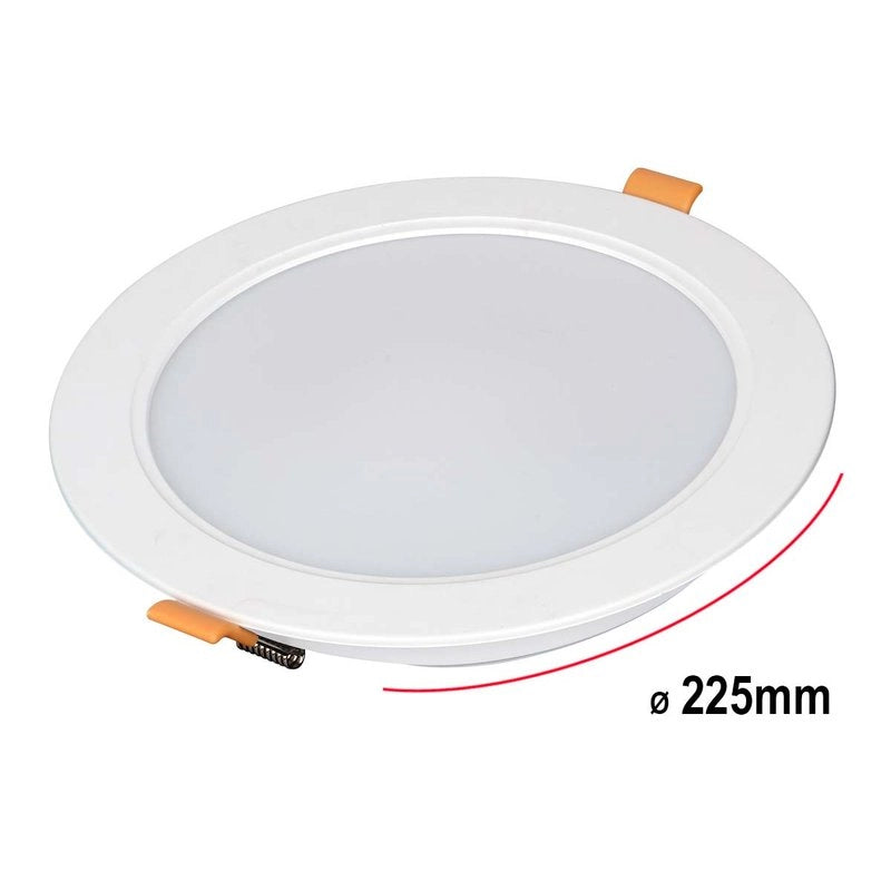 Faretto Led Da Incasso Rotondo 24W 2400LM Freddo 6000K Diametro 225mm Montaggio 2 In 1 Da Plafone e Da Incasso