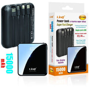 Trade Shop - Power Bank Con Ricarica Super Veloce 22.5w 15000mah Display Lcd 4 Cavi Tt-13802 -