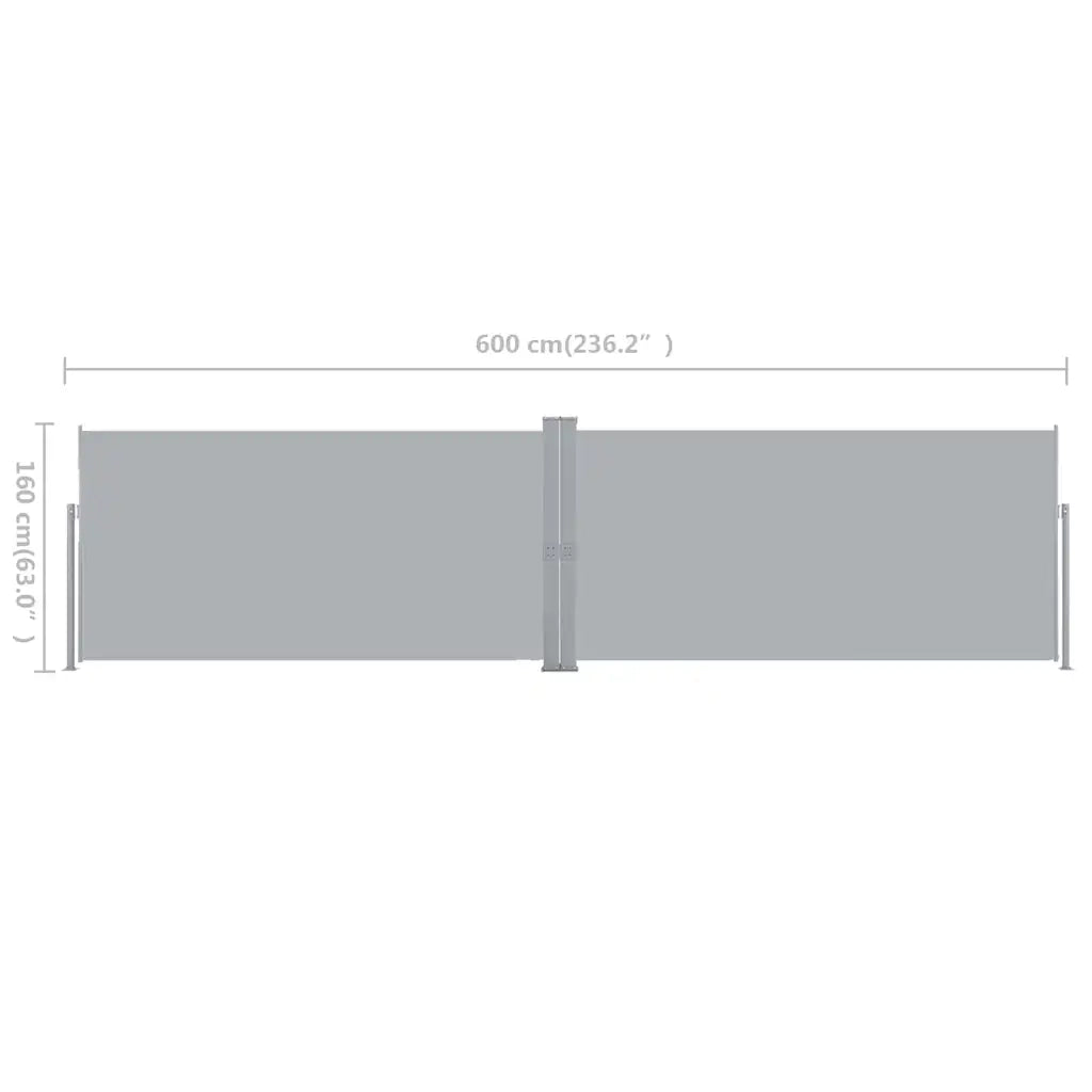 Tenda da Sole | Tenda parasole Laterale Retrattile 160x600 cm Grigia